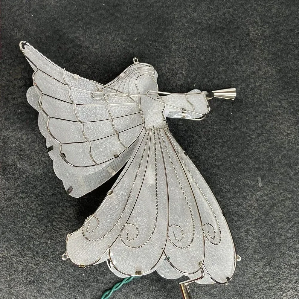 BEAUTIFUL TRIMMING TRADITIONS SPARKLING SILVER LIGHTED ANGEL TREE TOPPER 9